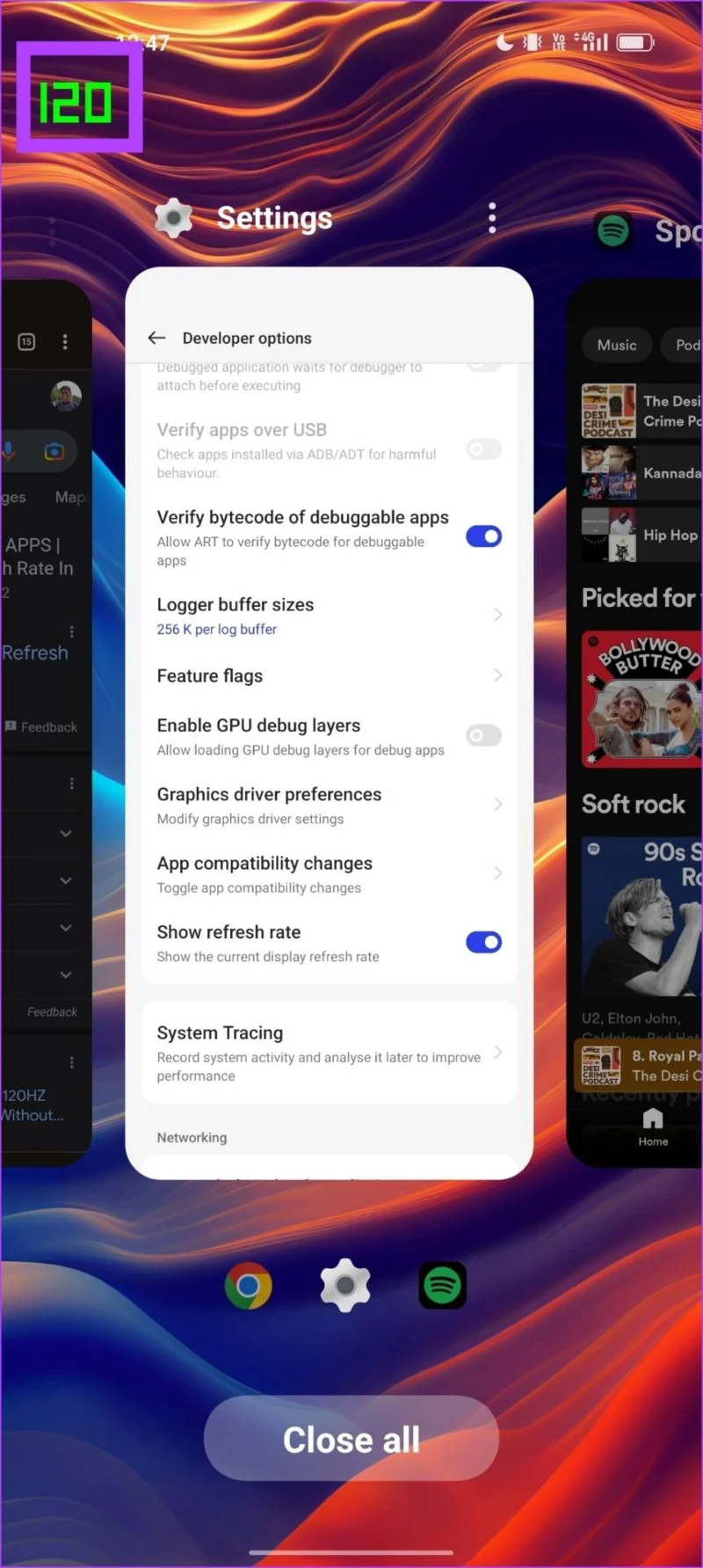 Hoe u een hoge vernieuwingsfrequentie kunt forceren op alle Android-apps zonder root