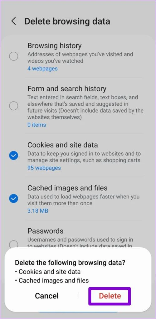 5 modi per risolvere il problema con il browser Internet Samsung che non carica le pagine