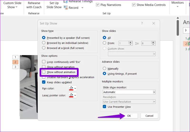 Sete principais correções para animações que não funcionam no PowerPoint no Windows