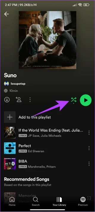 Come impedire a Spotify di aggiungere brani alla playlist