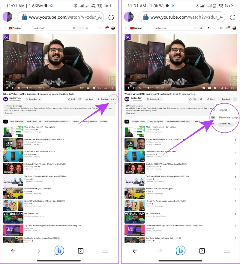 Come ottenere la trascrizione dei video di YouTube