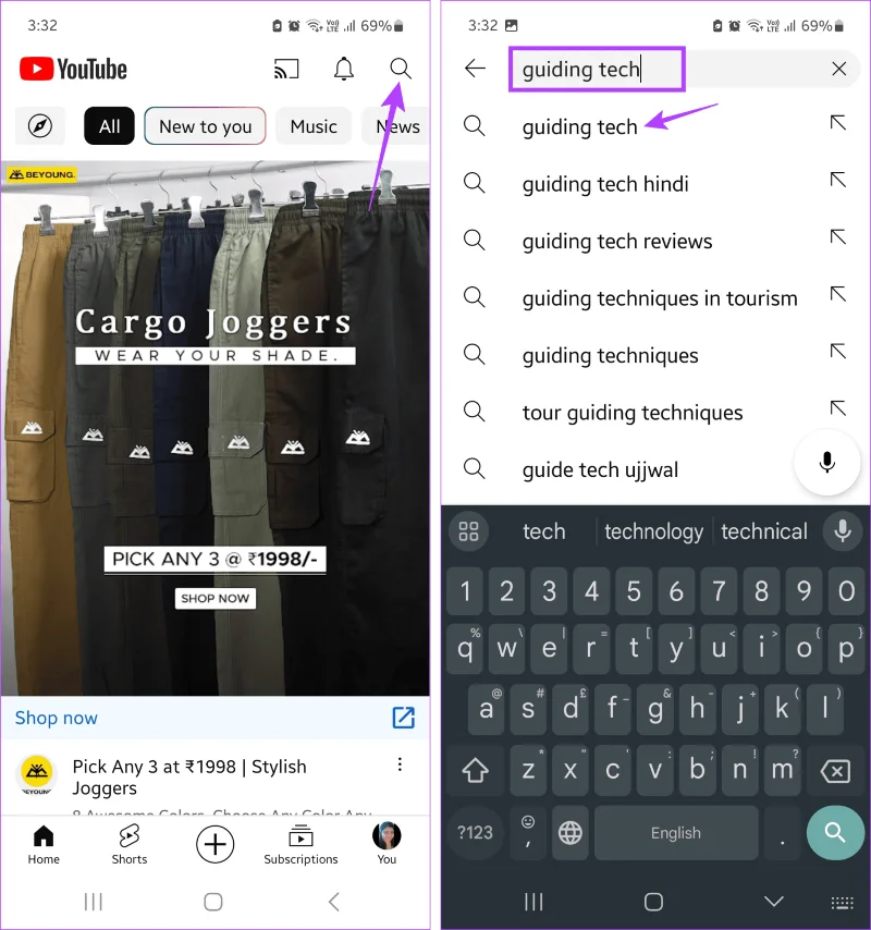 Come cercare commenti su YouTube