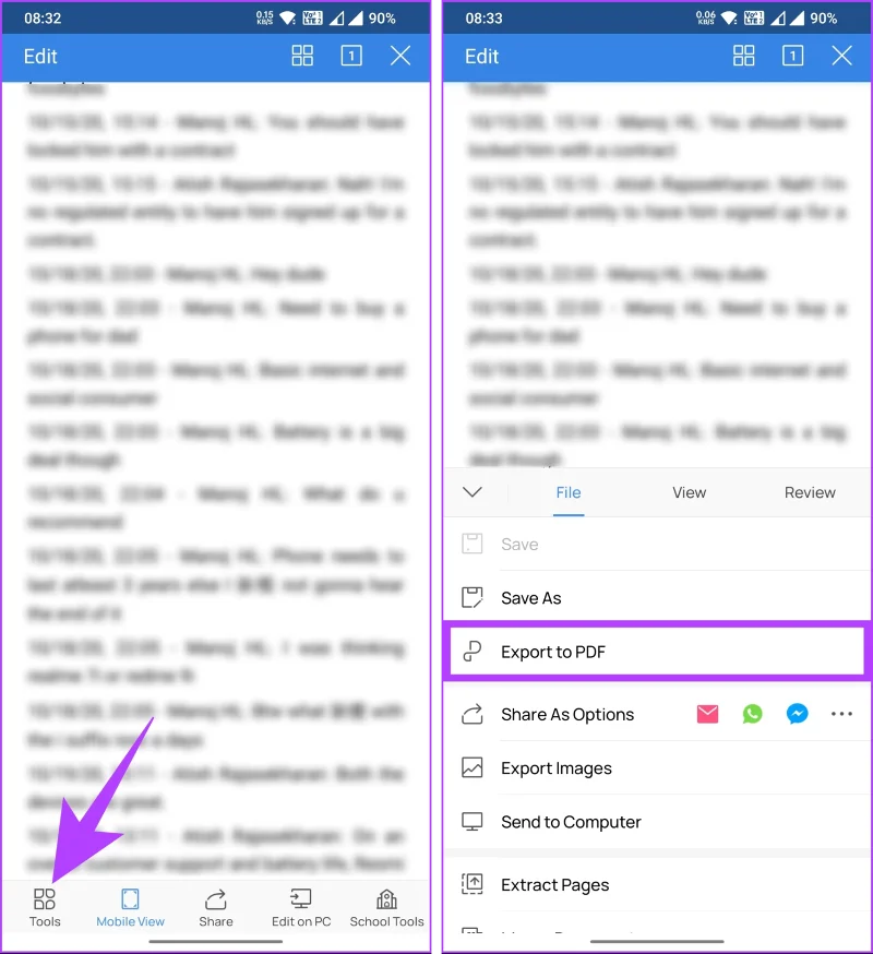 วิธีส่งออกแชท WhatsApp เป็น PDF บน Android หรือ iOS