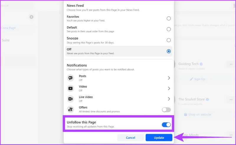 Comment ne plus suivre les pages Facebook auxquelles vous n'êtes plus lié