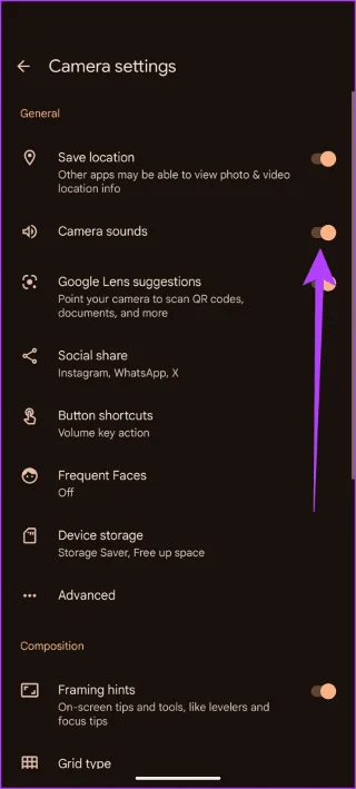 Come disattivare l'audio della fotocamera su Google Pixel