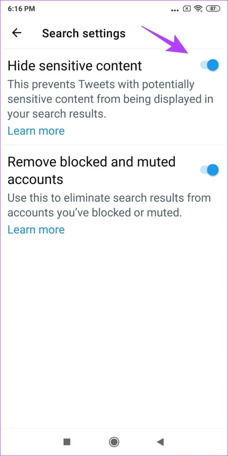 วิธีดูเนื้อหาที่ละเอียดอ่อนบน Twitter