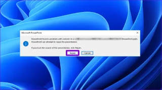 As 6 principais maneiras de corrigir o PowerPoint encontrou um problema com conteúdo no Windows