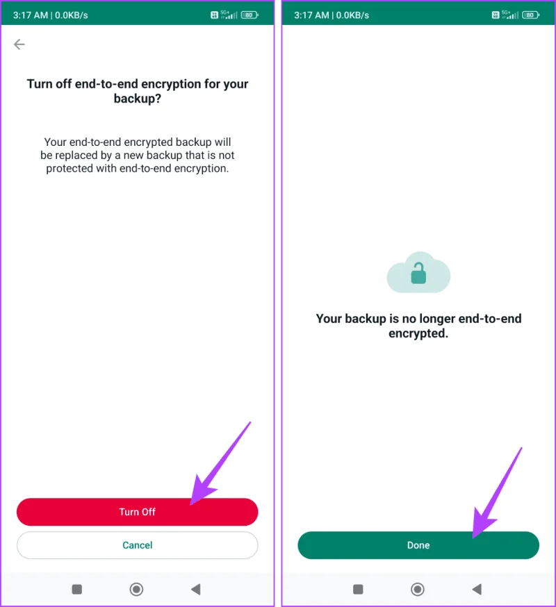 Comment activer ou désactiver le cryptage de bout en bout pour la sauvegarde des discussions WhatsApp