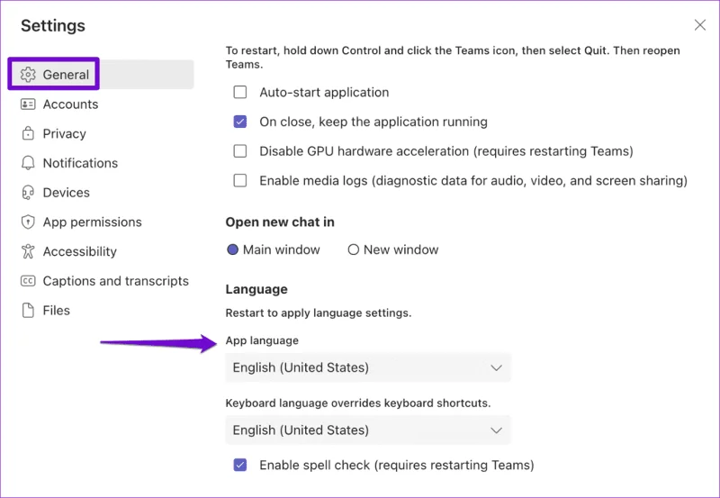 Las 7 soluciones principales para el corrector ortográfico que no funciona en Microsoft Teams para Windows