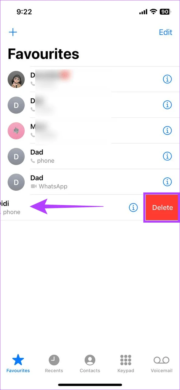 Cómo agregar o eliminar contactos de favoritos en iPhone