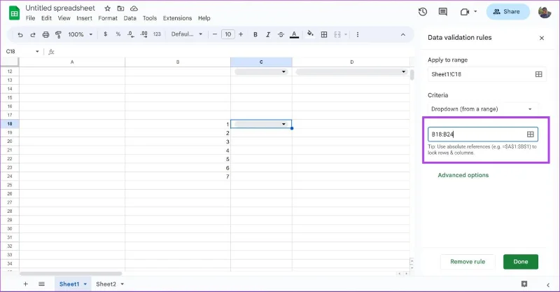 Come creare, modificare ed eliminare elenchi a discesa in Fogli Google
