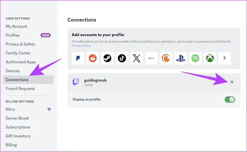 Déconnexion de Twitch