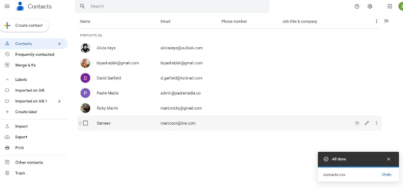 Exportați Contactele din Outlook și Importați-le în Gmail