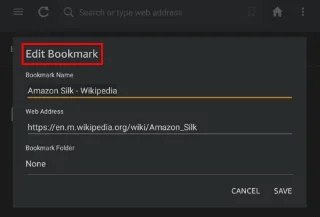 Amazon Fire: Bladwijzers Toevoegen/Verwijderen Voor Webpagina's