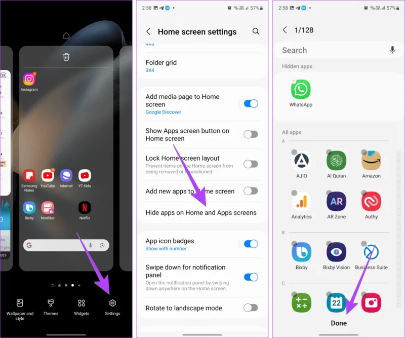 วิธีซ่อนหรือเลิกซ่อนแอพบนโทรศัพท์ Samsung Galaxy