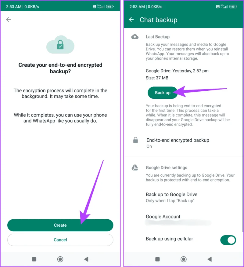 Comment activer ou désactiver le cryptage de bout en bout pour la sauvegarde des discussions WhatsApp