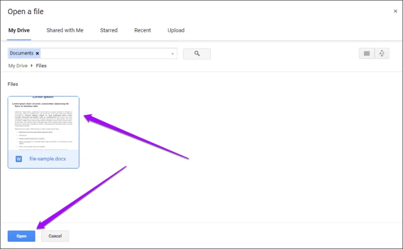 Come convertire file DOCX in documenti Google