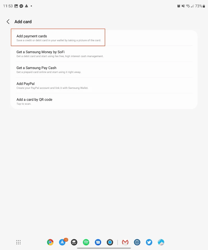 Galaxy Z Fold 5でSamsung Payを使用する方法