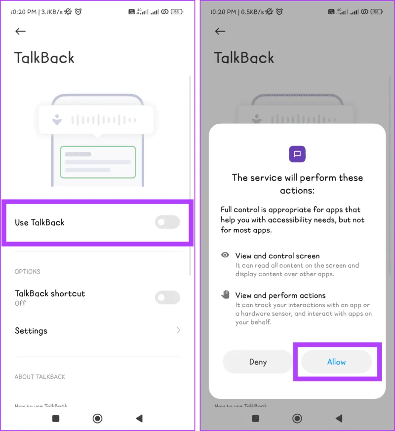 TalkBack op Android in- of uitschakelen