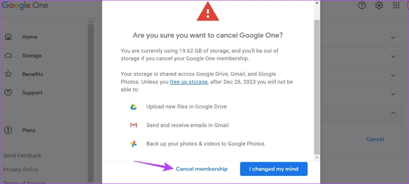 Cosa succede quando annulli un abbonamento a Google One