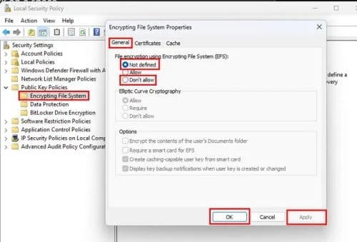 Cómo desactivar el cifrado de archivos de Windows (EFS)