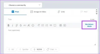 Come utilizzare la formattazione del testo su Reddit utilizzando la modalità Markdown
