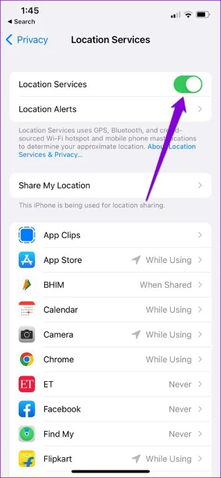 Las 11 mejores formas de arreglar los servicios de ubicación que no funcionan en iPhone