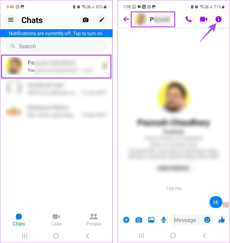Comment afficher les conversations secrètes sur Messenger
