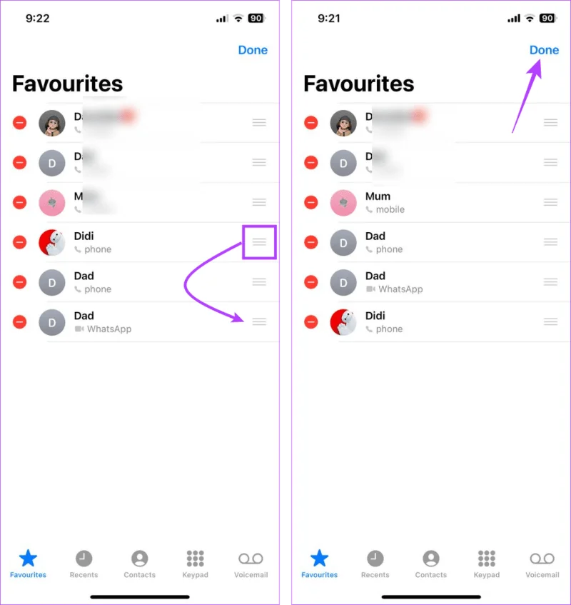 Cómo agregar o eliminar contactos de favoritos en iPhone