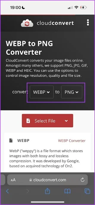Hoe WEBP-afbeeldingen naar JPG/PNG op iPhone te converteren