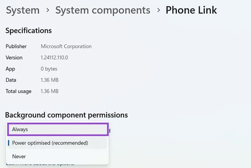 Windows 전화 링크 앱이 작동하지 않음 - 7가지 수정 방법