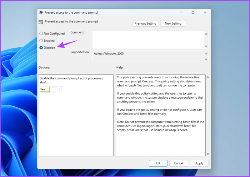 2 mejores formas de deshabilitar el símbolo del sistema y Windows PowerShell en Windows 11