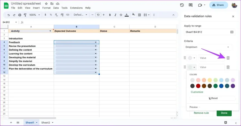 Come creare, modificare ed eliminare elenchi a discesa in Fogli Google