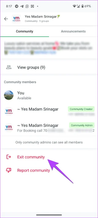Come eliminare, disattivare o uscire dalla community di WhatsApp