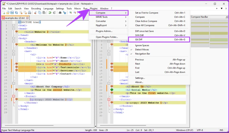 Notepad++ で 2 つのファイルを比較する方法: 総合ガイド