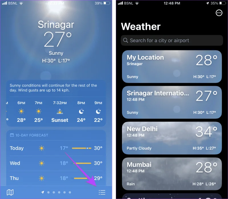 Hoe de Apple Weer-app op de iPhone te gebruiken