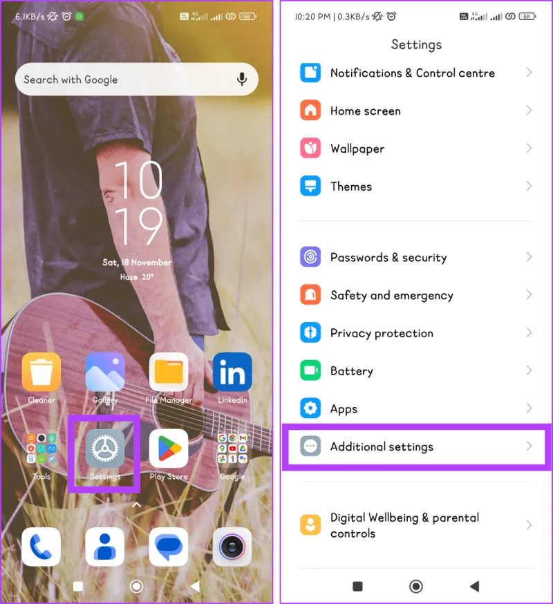 TalkBack op Android in- of uitschakelen