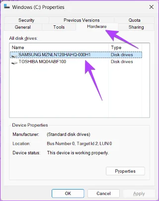 6 formas de comprobar si una computadora portátil con Windows tiene HDD o SSD y su tipo