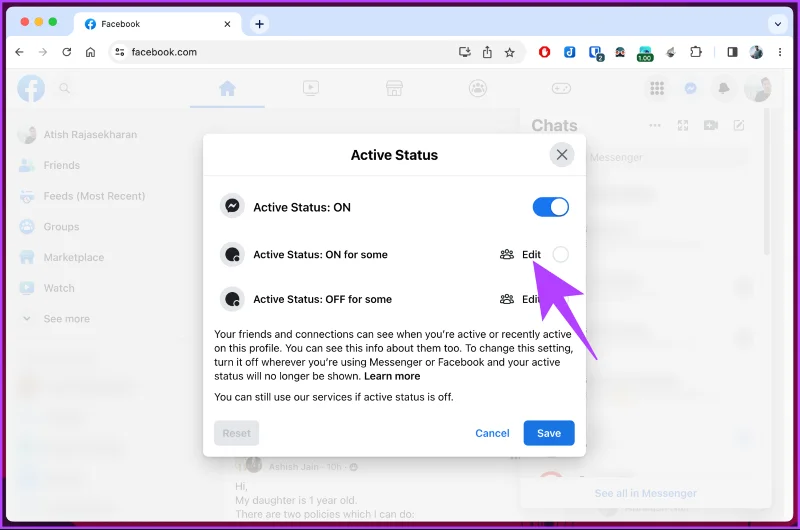Comment désactiver le statut actif sur Facebook