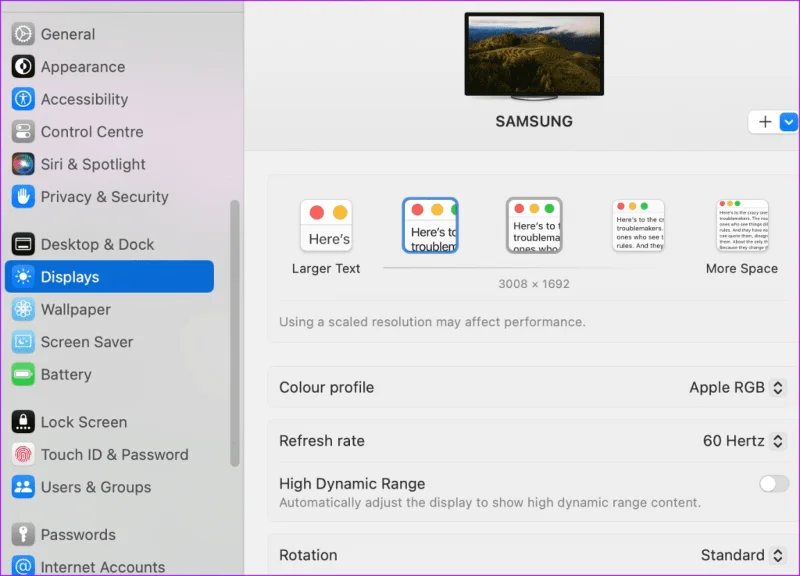 Comment ajuster la résolution du deuxième affichage sur Mac