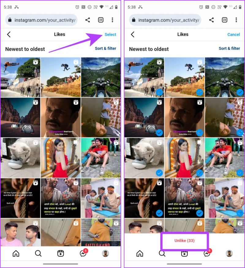 Comment aimer ou annuler toutes les publications sur Instagram à la fois