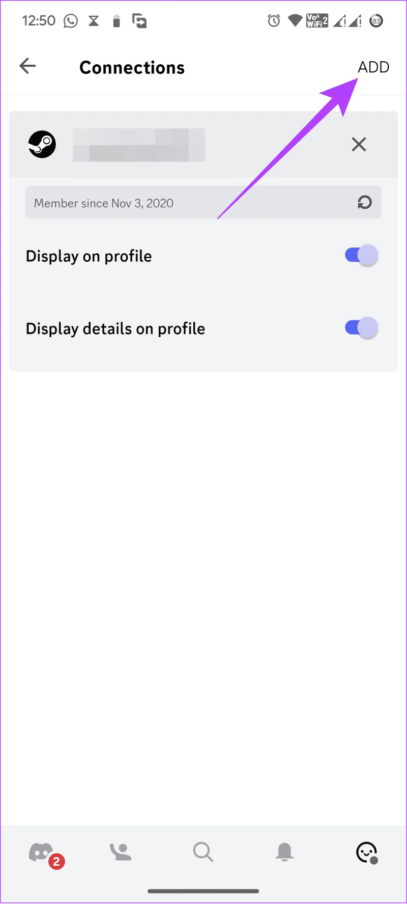 Sélectionner Twitch sur mobile