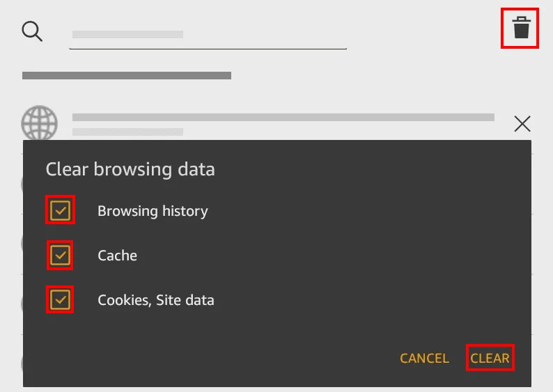 Amazon Fire: Browsercache, Geschiedenis of Cookies Wissen
