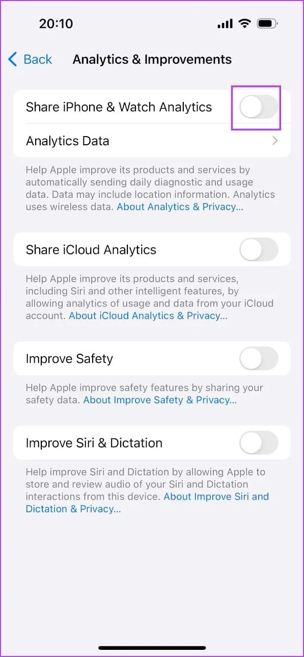 Wat zijn iPhone Analytics-gegevens en hoe u deze kunt in- of uitschakelen