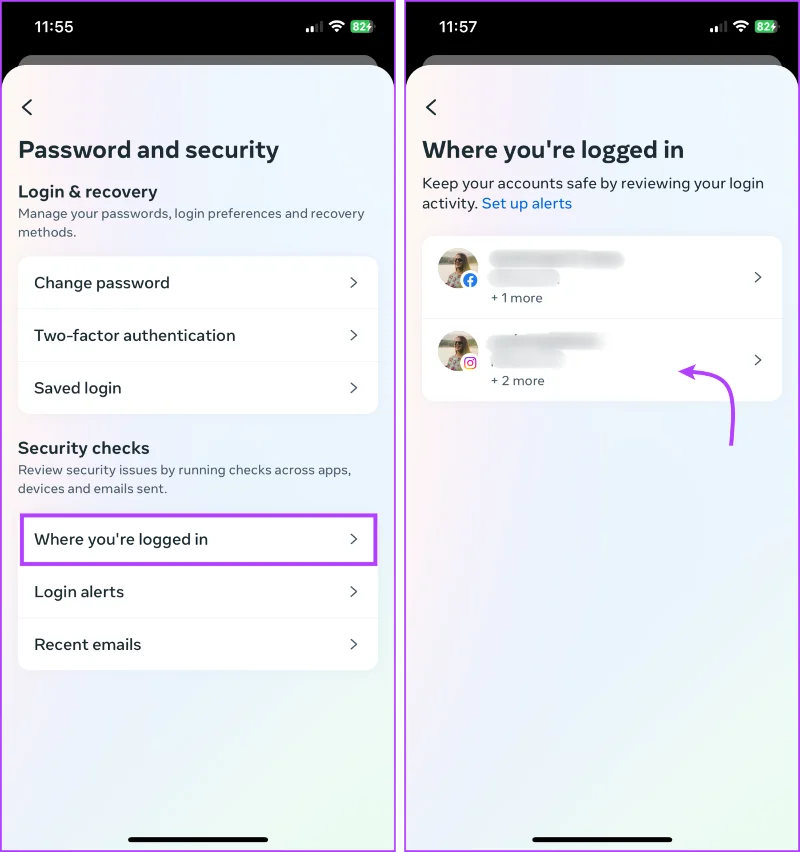 Comment examiner et supprimer des comptes Instagram d'autres appareils