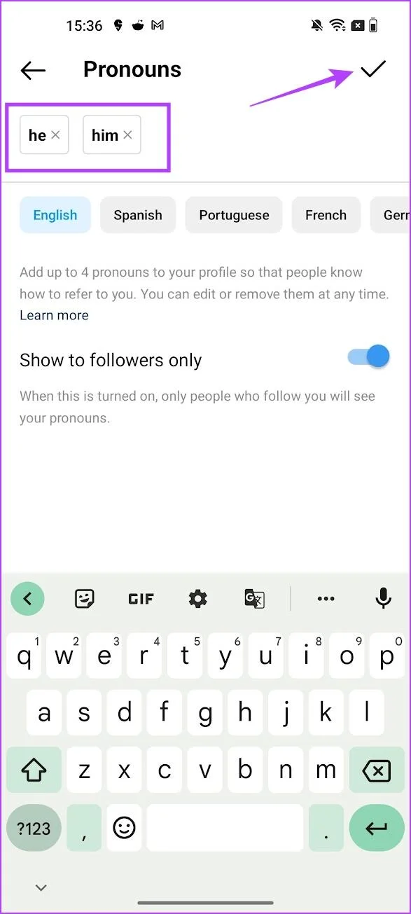 Come aggiungere i tuoi pronomi sul profilo Instagram