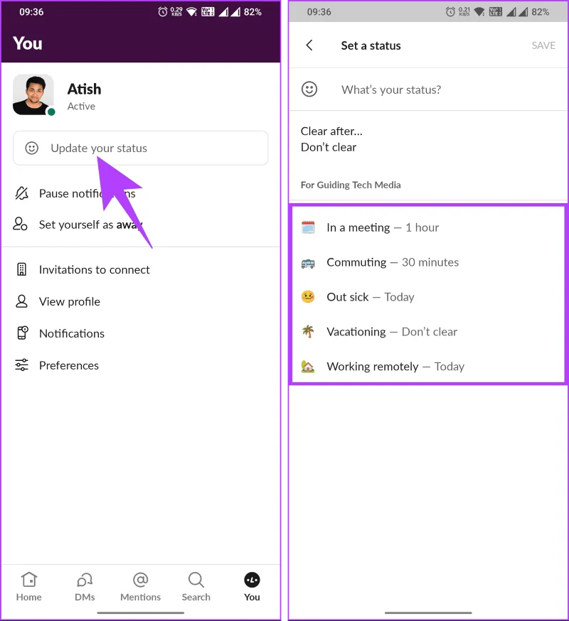 Come mantenere sempre attivo lo stato Slack