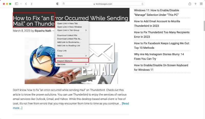 MacOS: Web Inspector In Safari Inschakelen