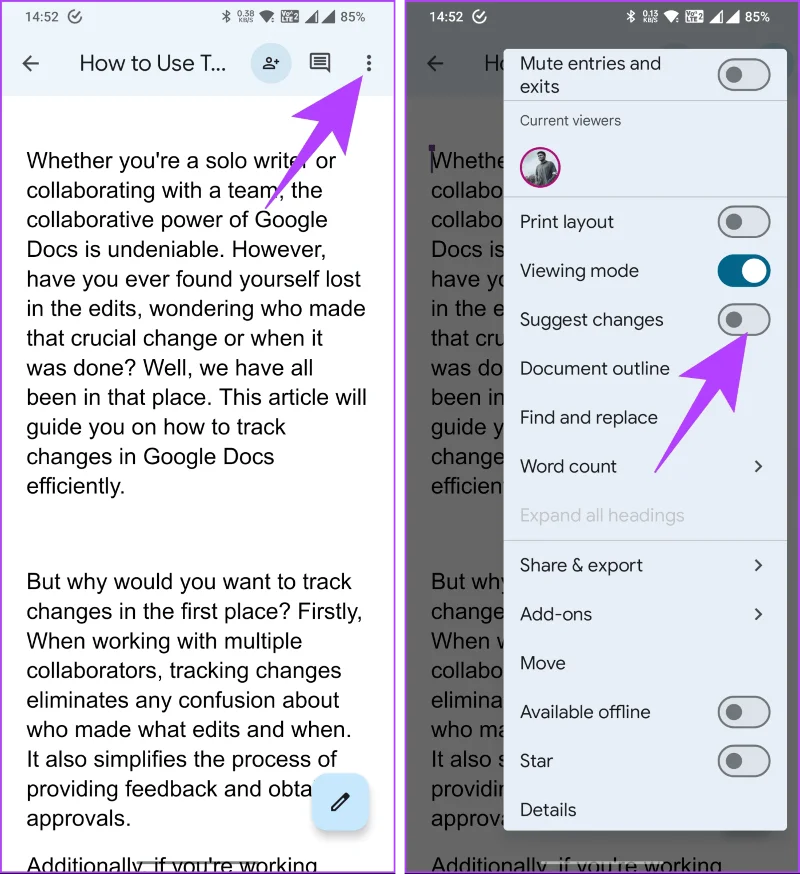 Comment utiliser le suivi des modifications dans Google Docs