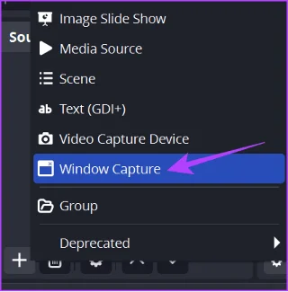Capture de fenêtre dans OBS